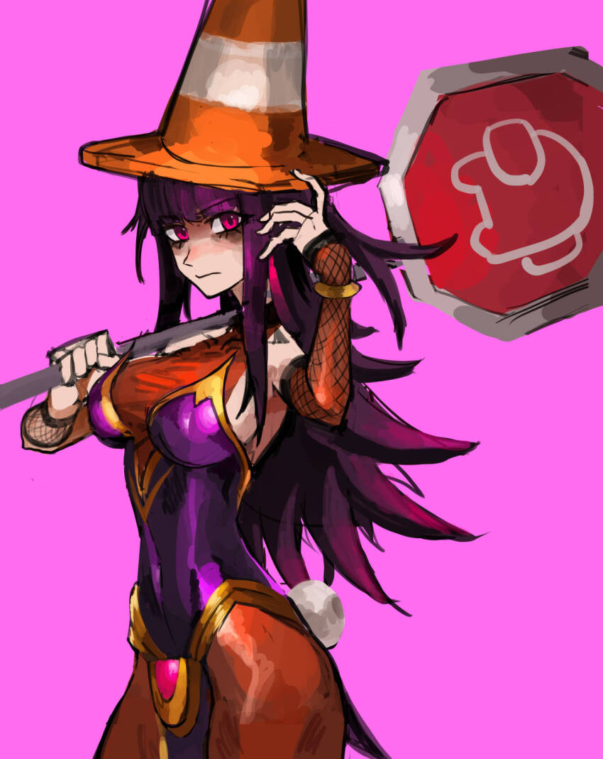 1girl, among_us, animal_ears, bodystocking, breasts, brown_pantyhose, closed_mouth, covered_collarbone