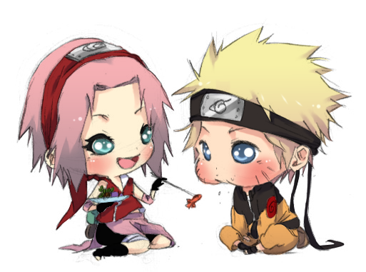 blush, chibi, couple, feeding, haruno_sakura, naruto_(classic), naruto_(series), ntdevont, uzumaki_naruto