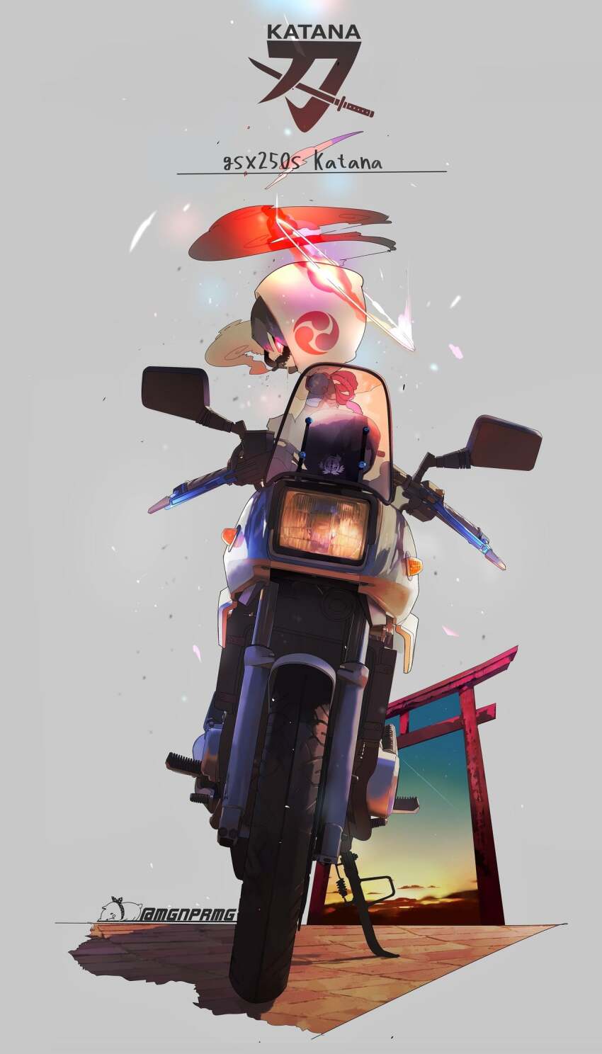 1boy, black_hair, black_jacket, chibi, cloud, glowing, glowing_eye, grey_background