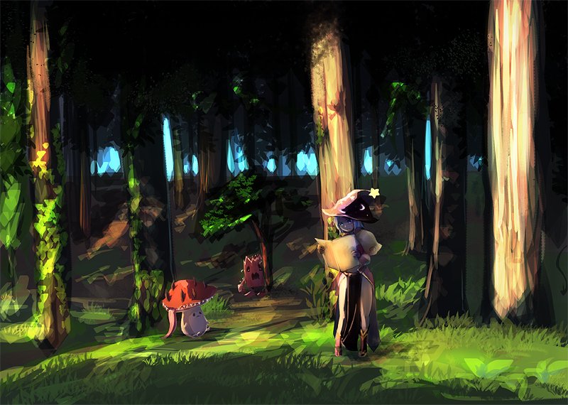 1girl, blue_hair, blue_sky, boots, brown_capelet, brown_footwear, brown_skirt, capelet