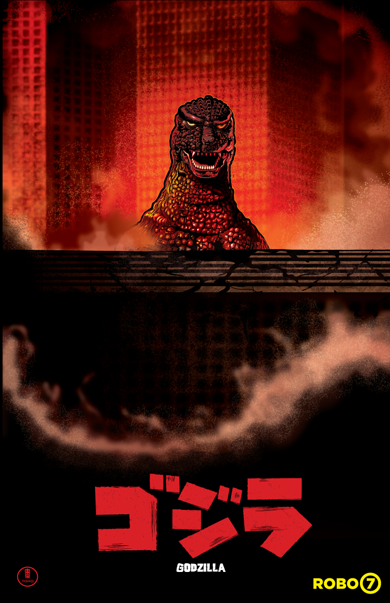 building, city, destuction, dinosaur, dust, epic, fire, godzilla