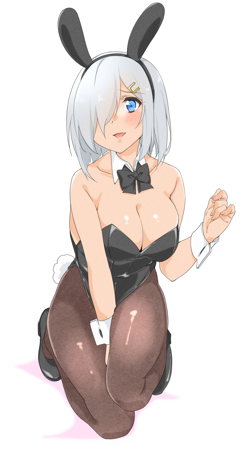 1girl, absurdres, alternate_costume, animal_ears, black_bow, black_bowtie, black_footwear, black_hairband