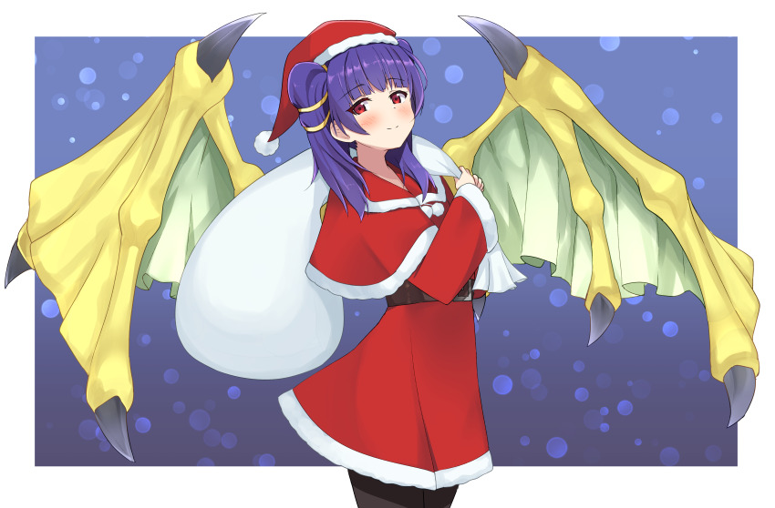 1girl, absurdres, alternate_costume, bag, belt, black_pantyhose, blurry, bokeh