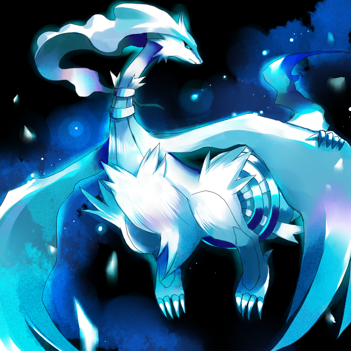 10s, bad_id, bad_pixiv_id, blue_eyes, claws, dragon, flying, gen_5_pokemon, legendary_pokemon, nintendo, no_humans, pokemon, pokemon_(creature), pokemon_black_and_white, reshiram, solo, tenko_(paradise)