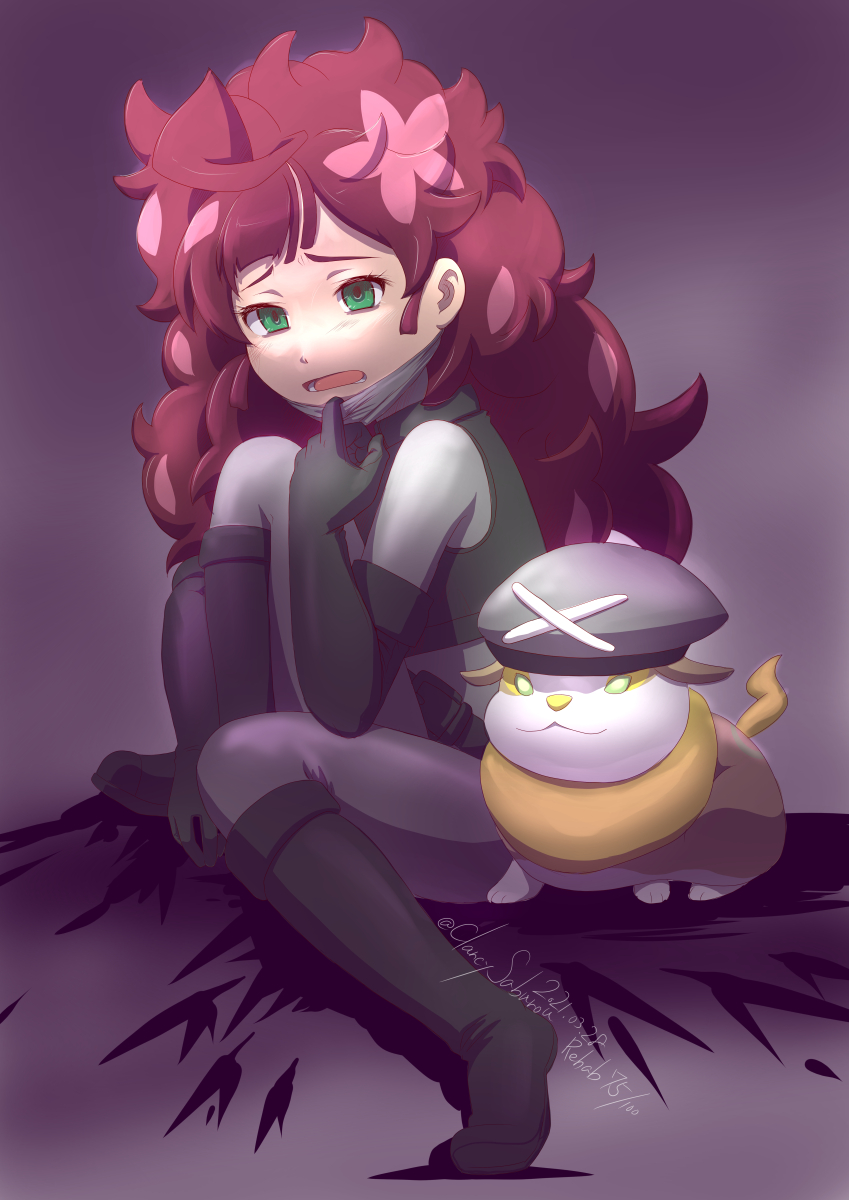 1girl, black_footwear, black_gloves, black_vest, boots, brown_hair, chloe_(pokemon), closed_mouth