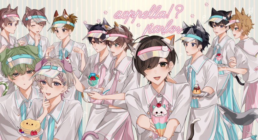 6+boys, absurdres, animal_ears, aoppella, ayase_mitsuo, bad_id, bad_pixiv_id, black_hair