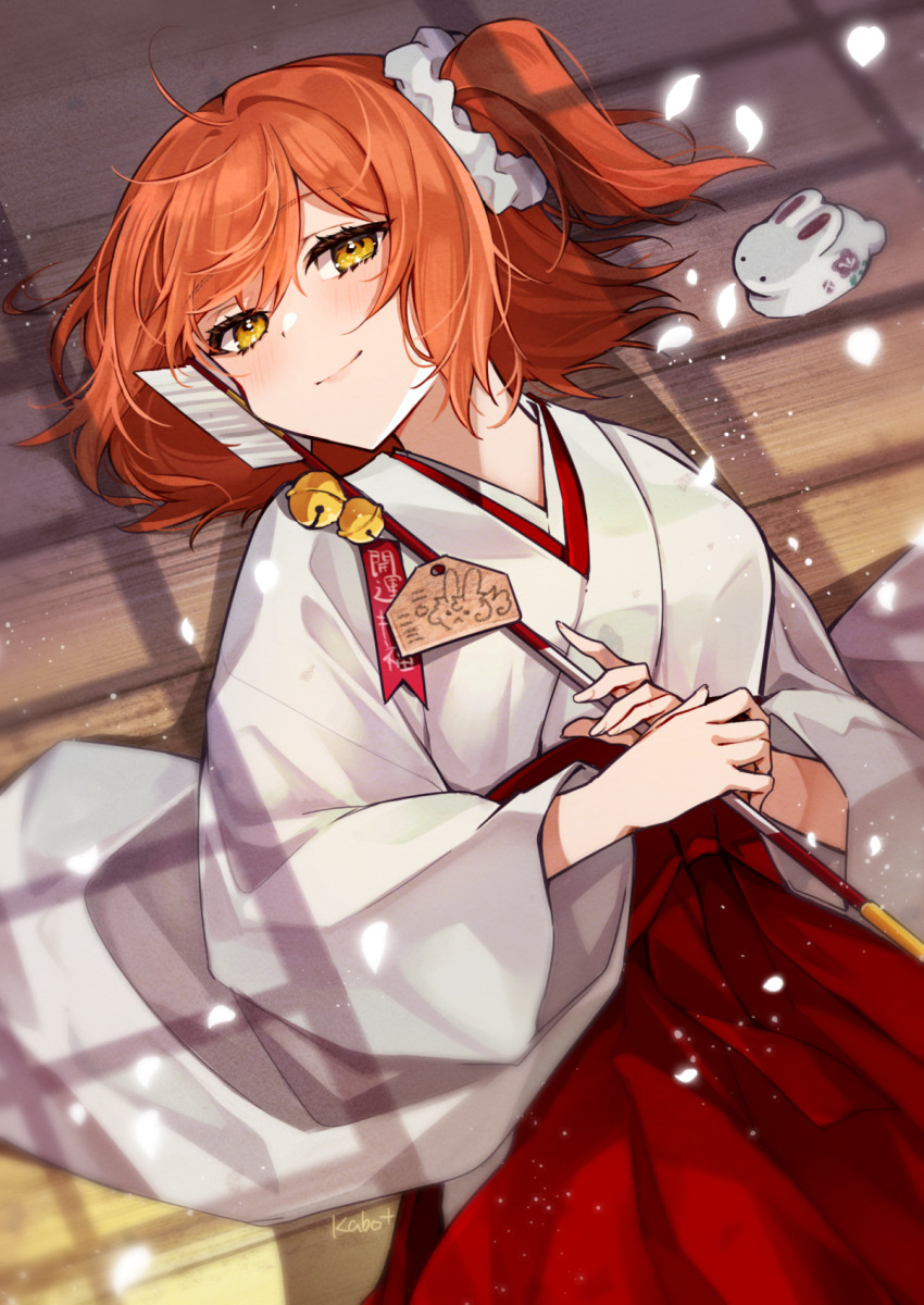 1girl, arrow_(projectile), artist_name, commentary_request, falling_petals, fate/grand_order, fate_(series), from_above