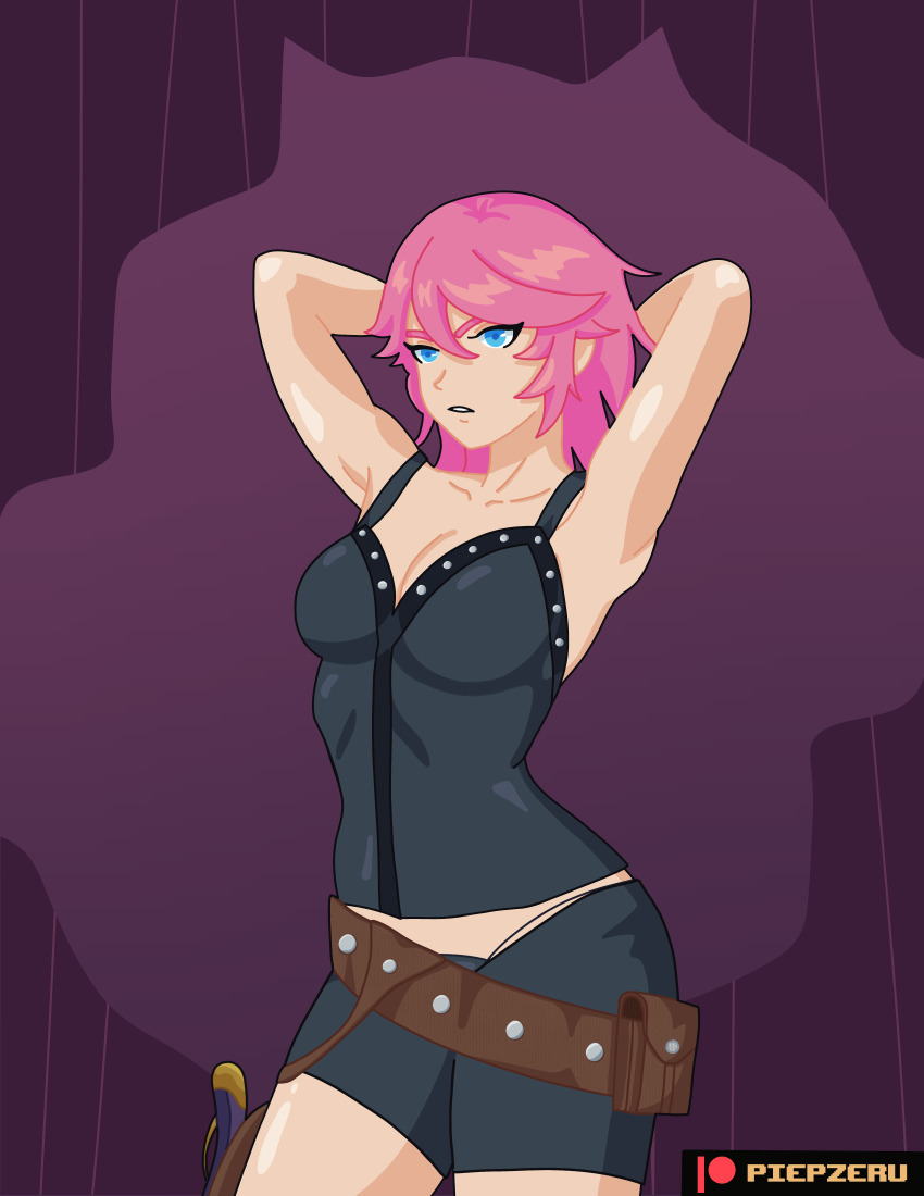 1girl, absurdres, bdsm, fantasy, female_focus, highres, leather_bikini, original