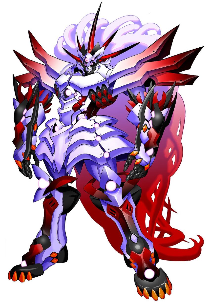 apotheosized_ialdabaoth, armor, armored_skirt, artist_request, gauntlets, glowing, glowing_eyes, highres