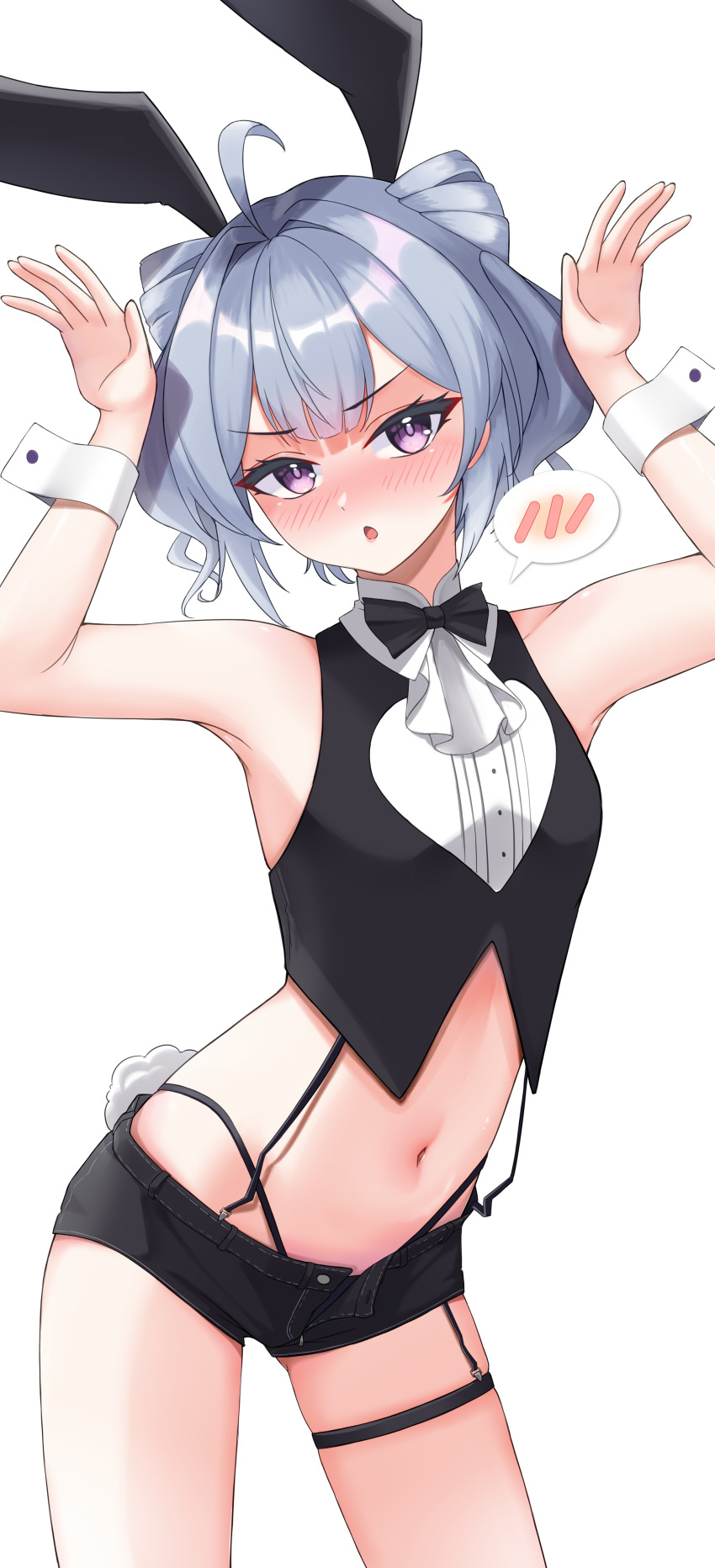 1girl, absurdres, ahoge, alternate_costume, animal_ears, armpits, ascot, black_bow