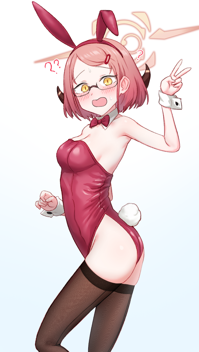 1girl, aged_down, animal_ears, aru_(blue_archive), aru_(young)_(blue_archive), ass, black_thighhighs, blue_archive