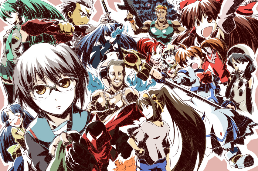 00s, 10s, 4boys, 6+girls, ?, archer_(fate), asakura_ryoko, ashley_winchester