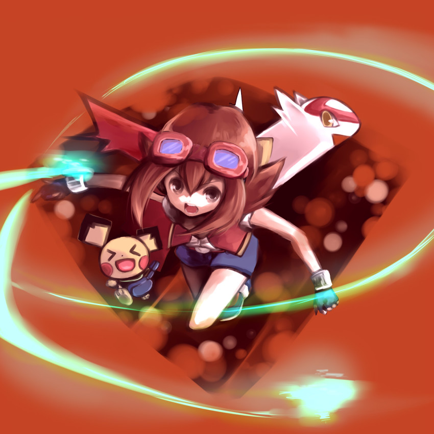 >_<, 00s, 1girl, :d, bad_id, bad_pixiv_id, brown_hair, capture_styler