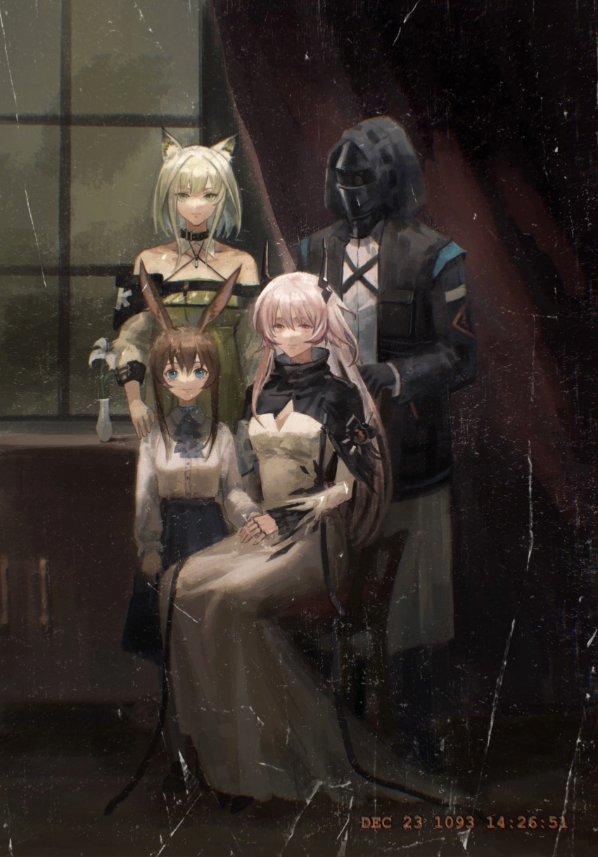 1other, 3girls, absurdres, ambiguous_gender, amiya_(arknights), animal_ear_fluff, animal_ears, arknights