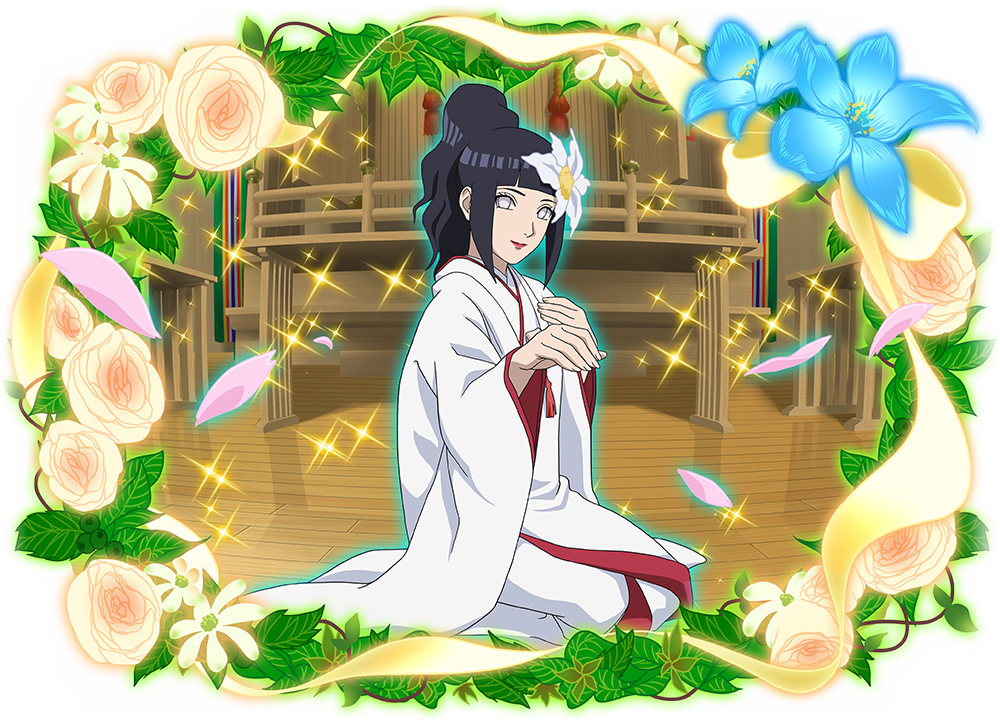 1girl, black_hair, bow, flower, hair_flower, hair_ornament, high_ponytail, hyuuga_hinata