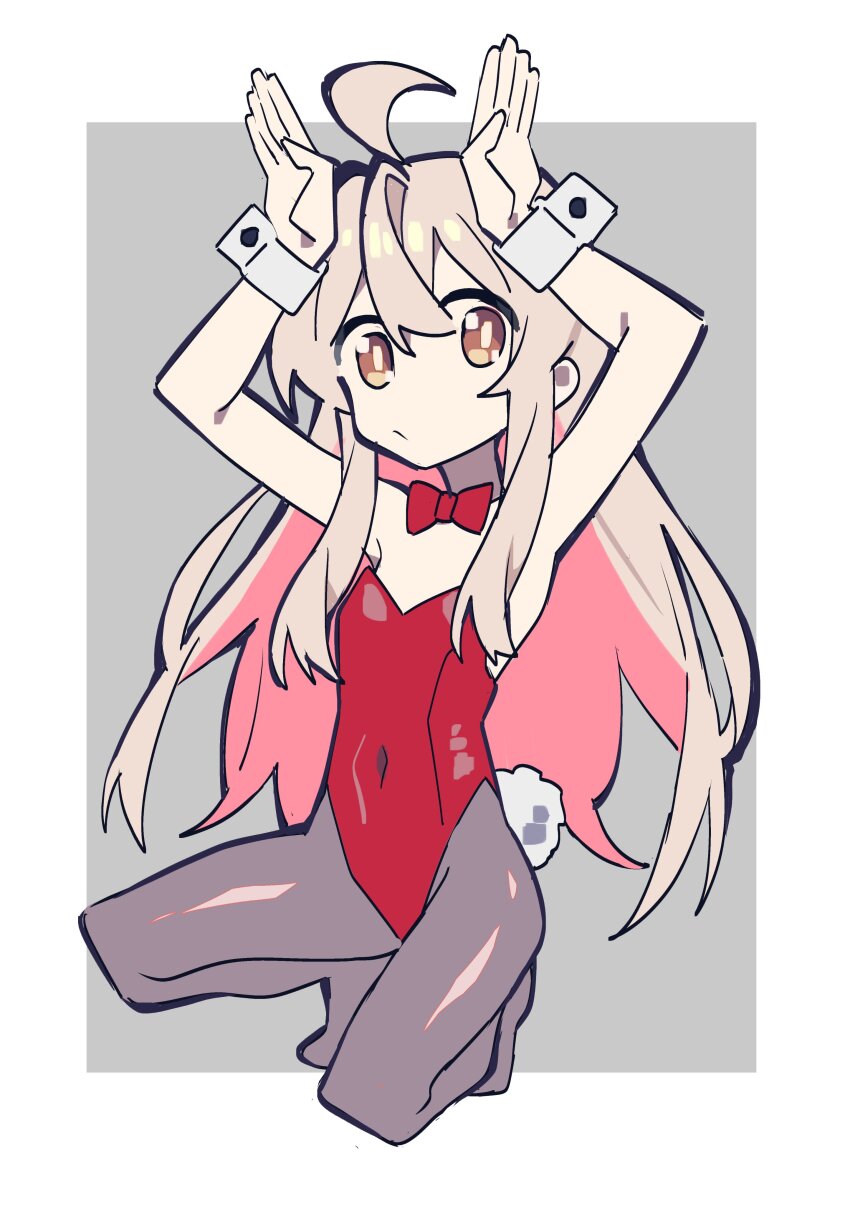 1girl, absurdres, ahoge, bow, bowtie, covered_navel, genderswap, genderswap_(mtf)