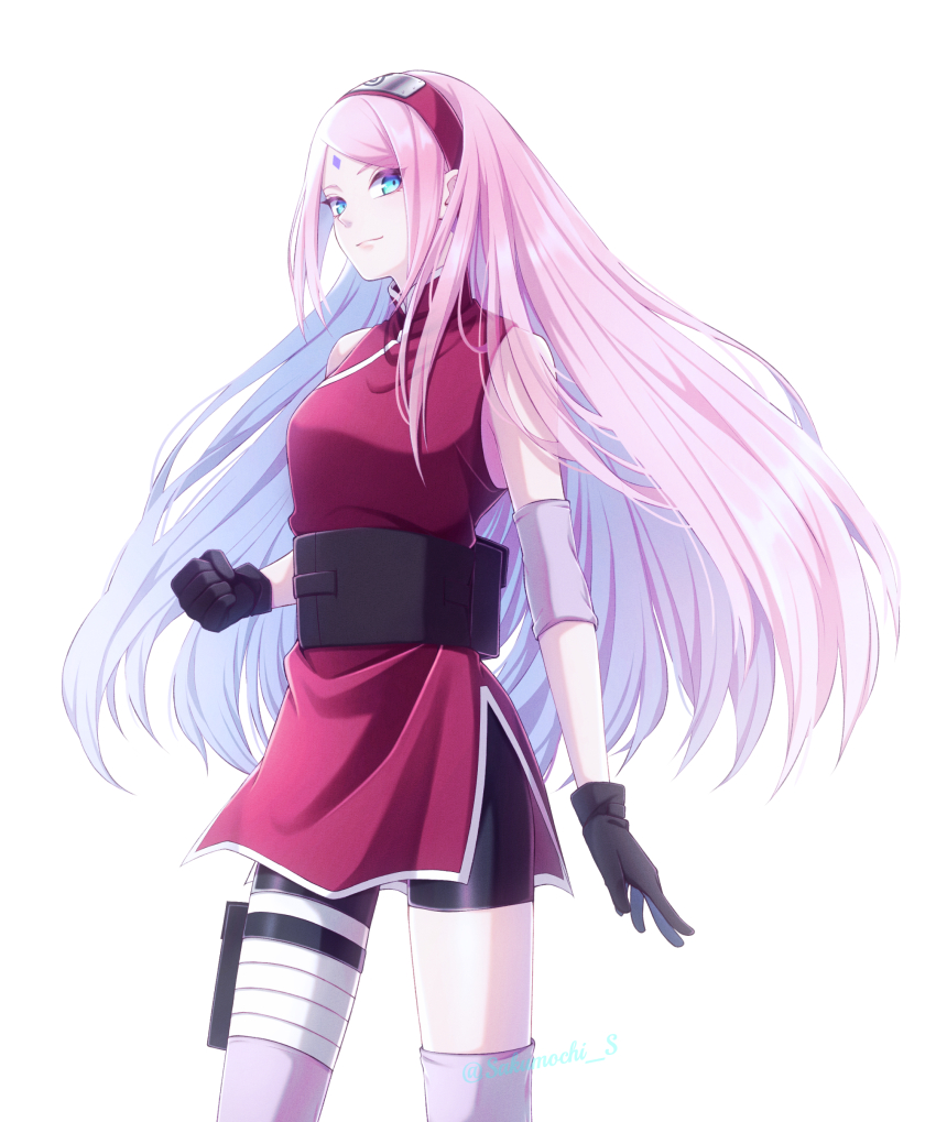 1girl, absurdres, bandaged_leg, bandages, bike_shorts, black_gloves, black_shorts, blue_eyes