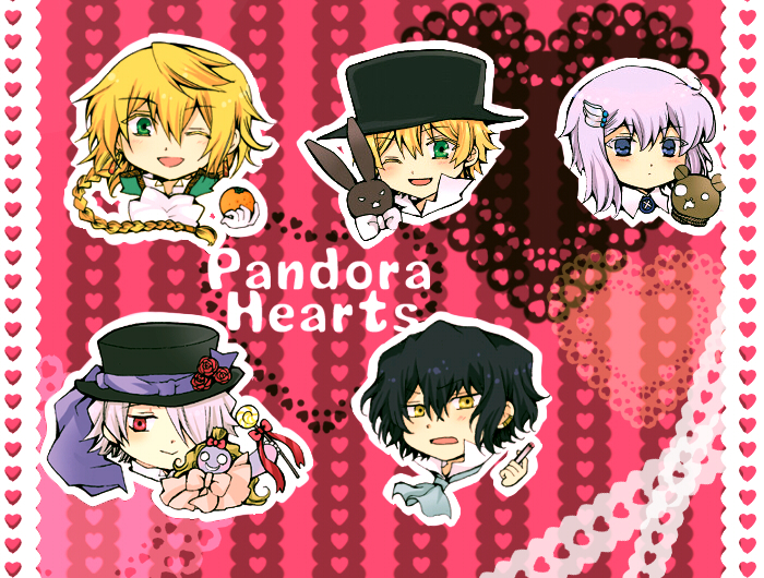 00s, 1girl, 4boys, bad_id, bad_pixiv_id, echo_(pandora_hearts), gilbert_nightray, hagi_green