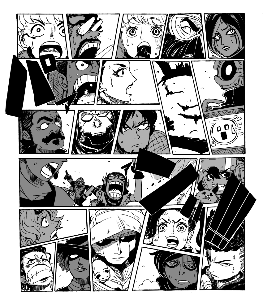 1other, 6+boys, 6+girls, absurdres, android, animification, apex_legends, arihuretakunkun