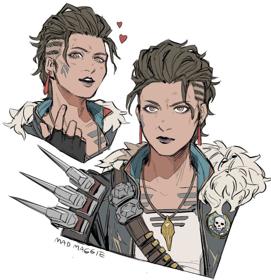 1girl, animification, apex_legends, black_gloves, black_jacket, black_lips, bright_pupils, brown_eyes