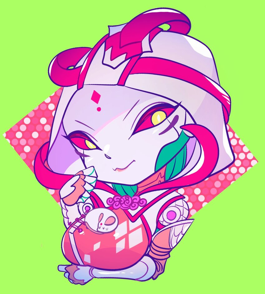 1girl, abyuramu_yukidaruma, android, animal, animal_on_chest, animification, apex_legends, ash_(titanfall_2)