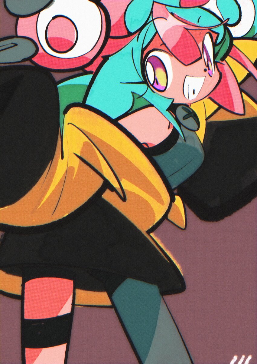 1girl, blue_hair, character_hair_ornament, hair_between_eyes, hair_ornament, highres, iono_(pokemon), jacket