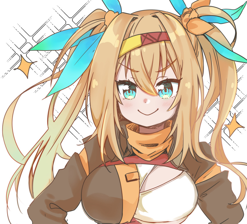 >:), 1girl, aqua_eyes, blush, bow, closed_mouth, facing_viewer, futatsumei_norimune