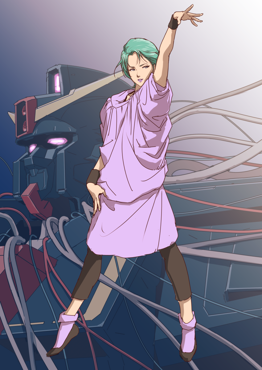 four_murasame, gundam, highres, mecha, robot, short_hair, teikoku_jokyoku, wire