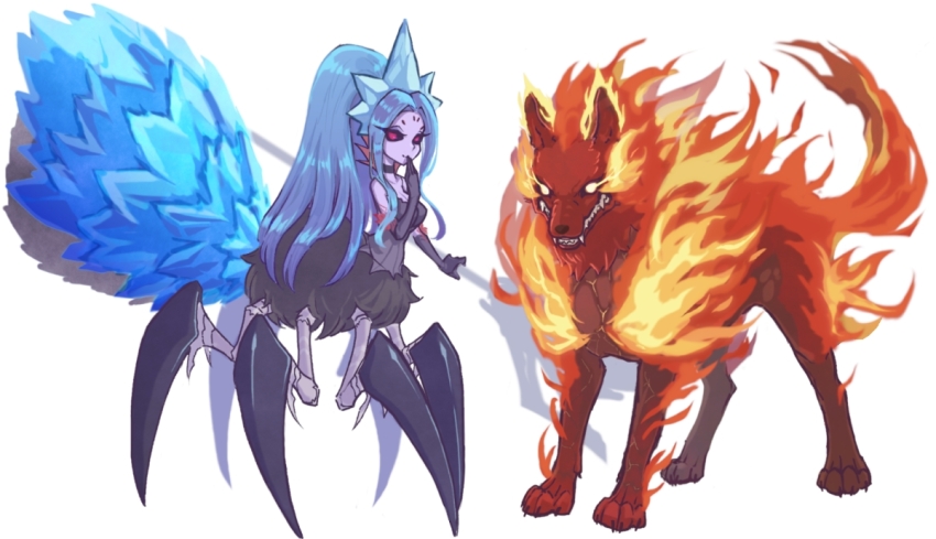 1girl, arachne, arthropod_girl, black_dress, black_gloves, black_sclera, blue_hair, breasts