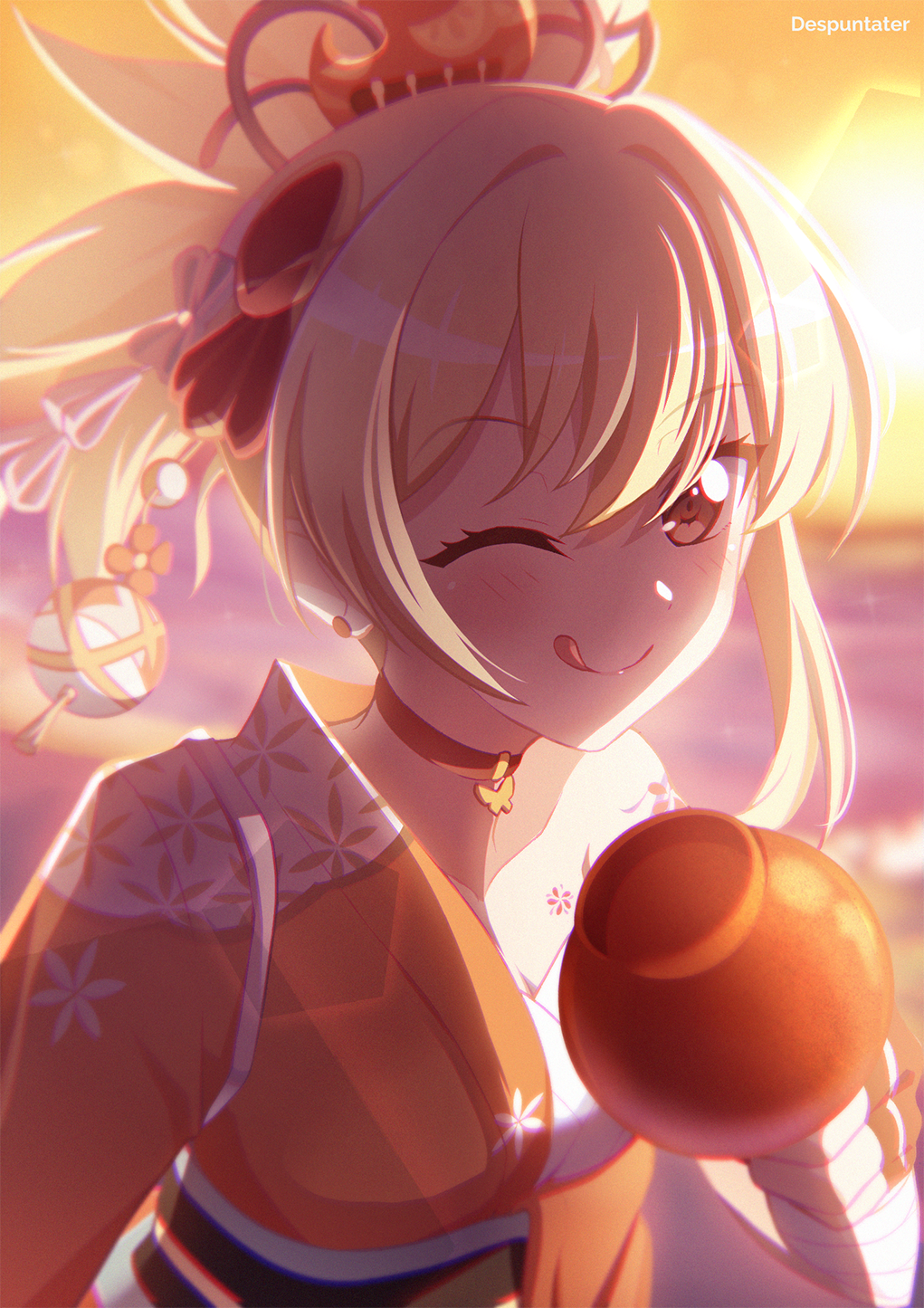 1girl, ;q, arm_tattoo, artist_name, bandaged_arm, bandages, bang_dream!, bang_dream!_girls_band_party!