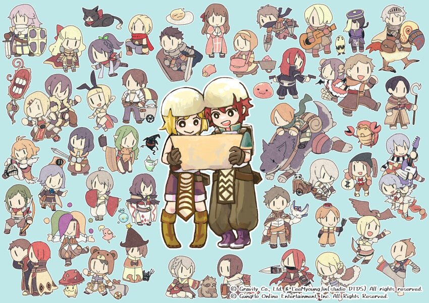 6+boys, 6+girls, :/, :3, acolyte_(ragnarok_online), acoustic_guitar, alchemist_(ragnarok_online), animal