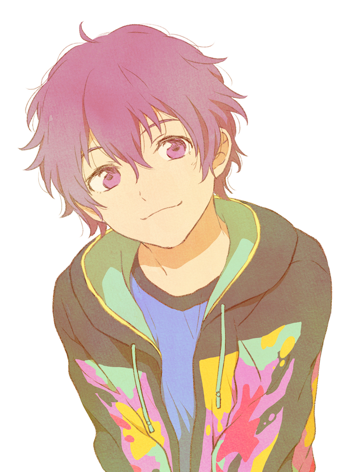 1boy, ahoge, blue_shirt, child, closed_mouth, drawstring, elementary_school_age, hair_between_eyes