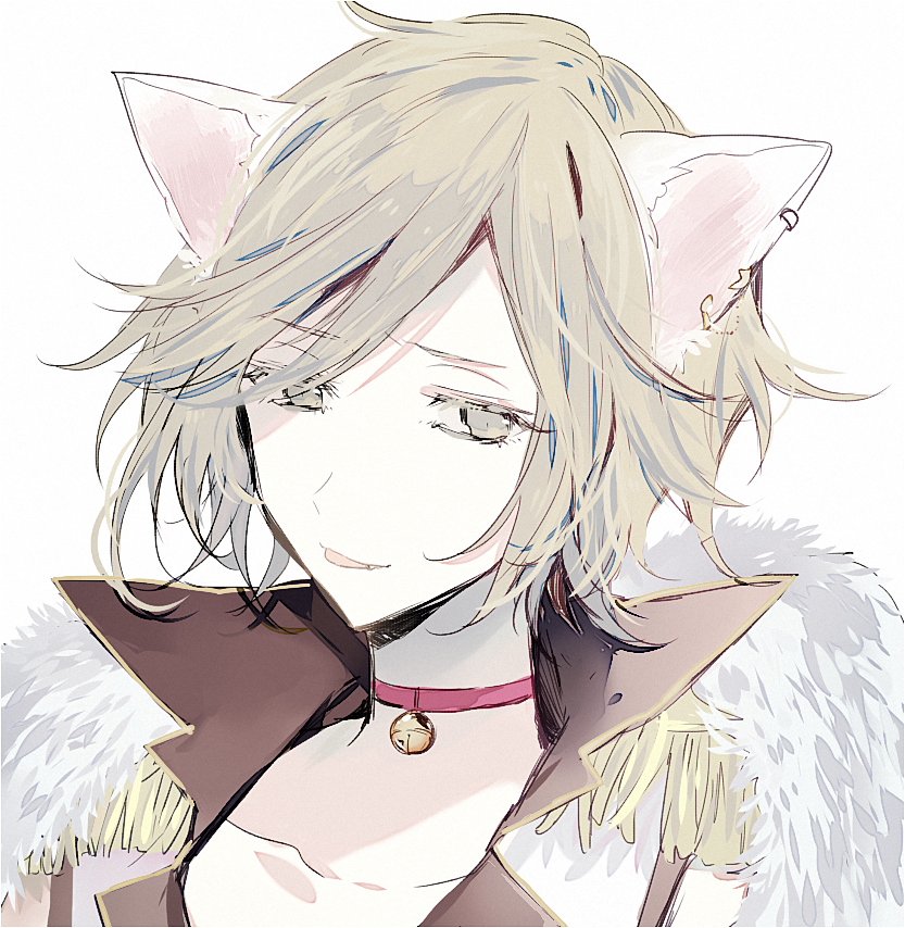 1boy, animal_ears, auger_von_garibaldi, bell, black_wolves_saga, brown_eyes, brown_hair, cat_boy