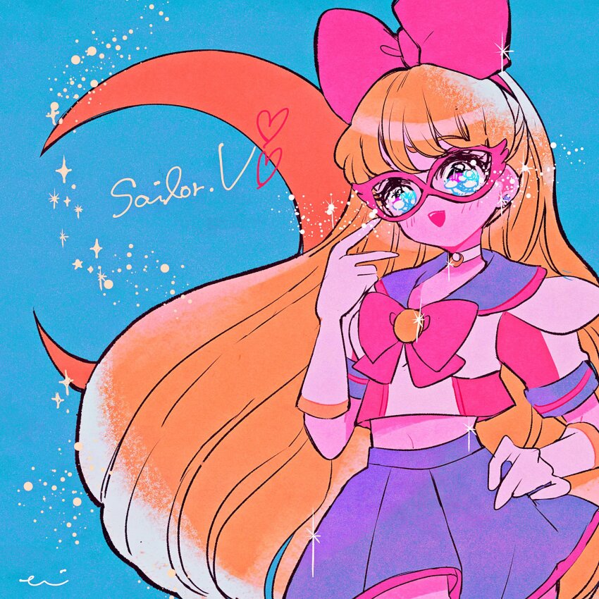 1girl, aino_minako, bishoujo_senshi_sailor_moon, blonde_hair, blue_eyes, blue_sailor_collar, blue_skirt, blush