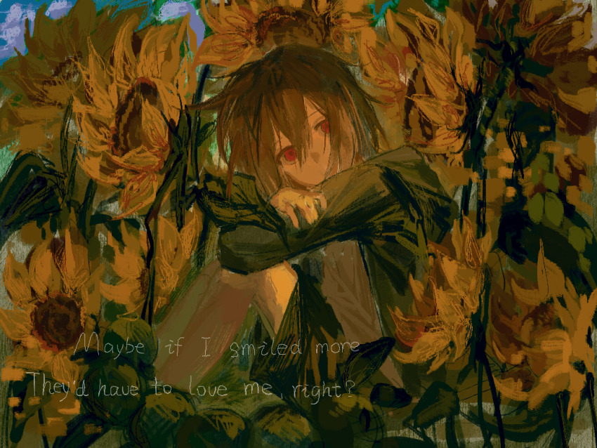 1boy, black_jacket, black_shorts, brown_hair, chinese_commentary, commentary_request, day, english_text