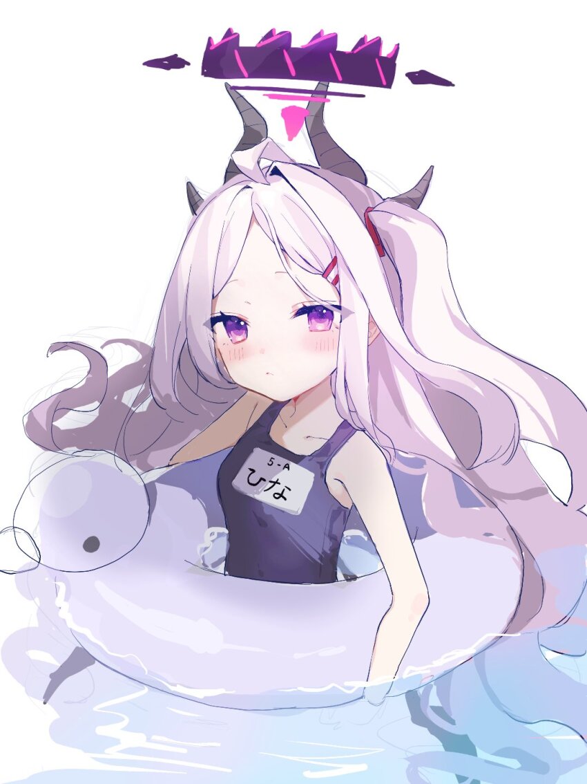 1girl, ahoge, ao_(mintz), blue_archive, blush, breasts, closed_mouth, collarbone