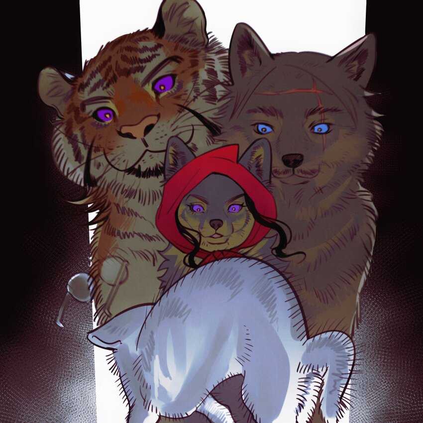 animalization, beard, black_hair, blue_sclera, bright_pupils, cat, character_request, colored_sclera