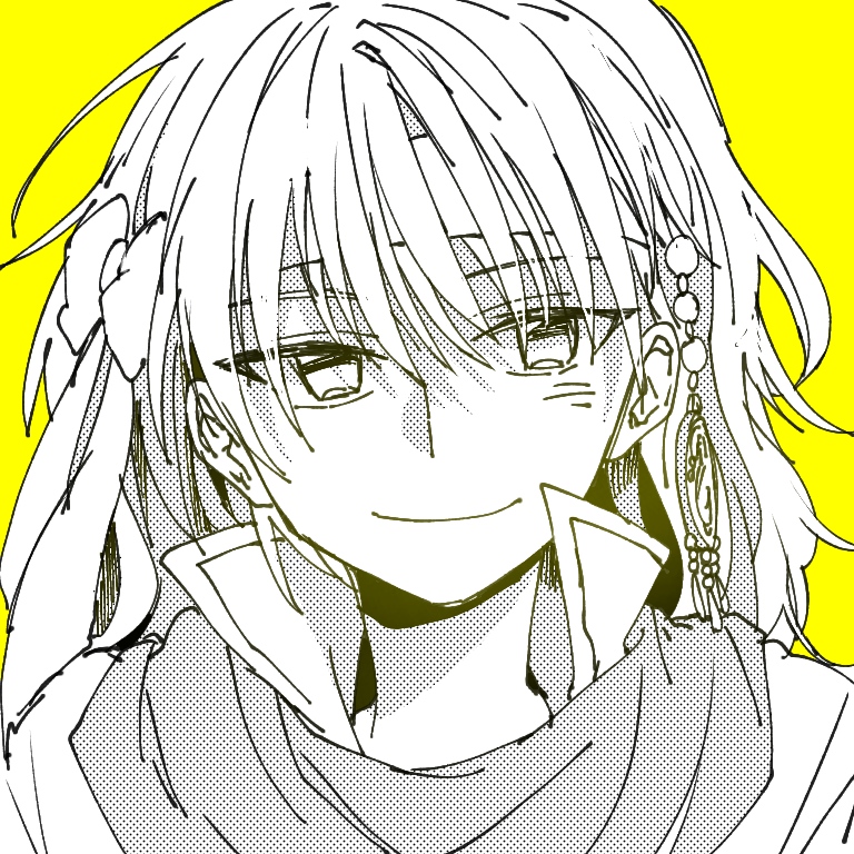 0819_chii, 1boy, akatsuki_no_yona, bandana, blush, closed_mouth, facing_viewer, looking_to_the_side