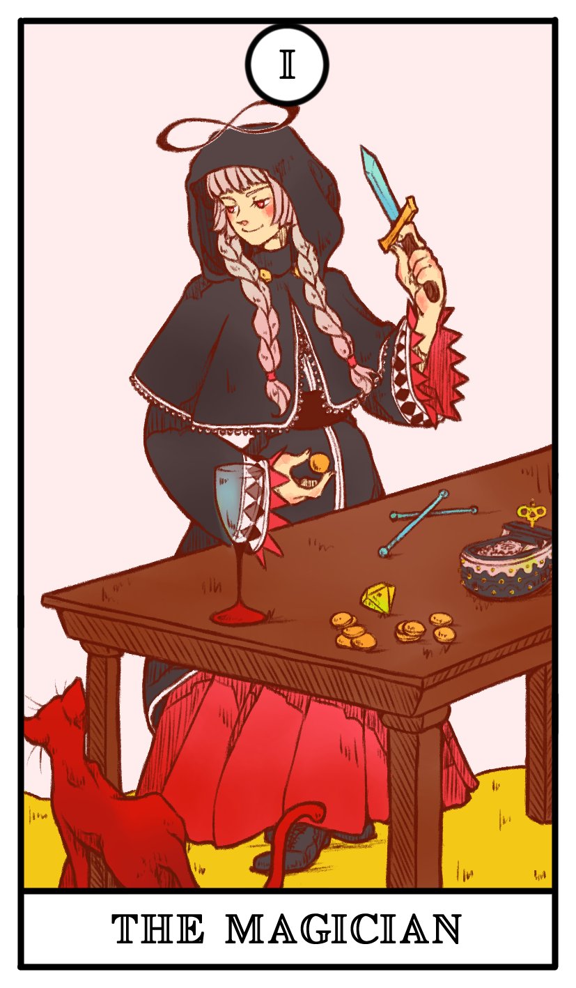 1girl, alternate_hairstyle, argyle_clothes, argyle_sleeves, black_boots, black_capelet, black_cloak, boots