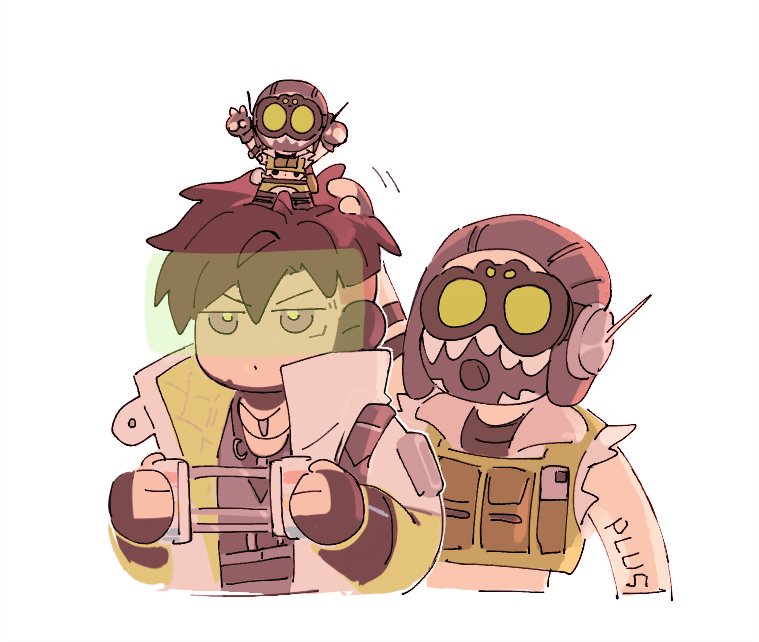 2boys, animification, apex_legends, arm_tattoo, black_eyes, black_gloves, black_hair, black_headwear