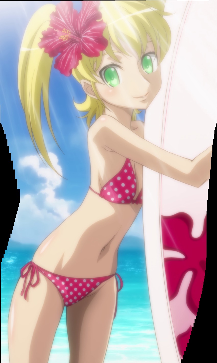 00s, absurdres, bikini, highres, screencap, shishidou_nami, sora_wo_kakeru_shoujo, surfboard