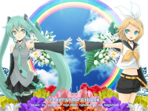 2girls, aqua_eyes, aqua_hair, artist_request, bad_id, bad_pixiv_id, blonde_hair, blue_necktie