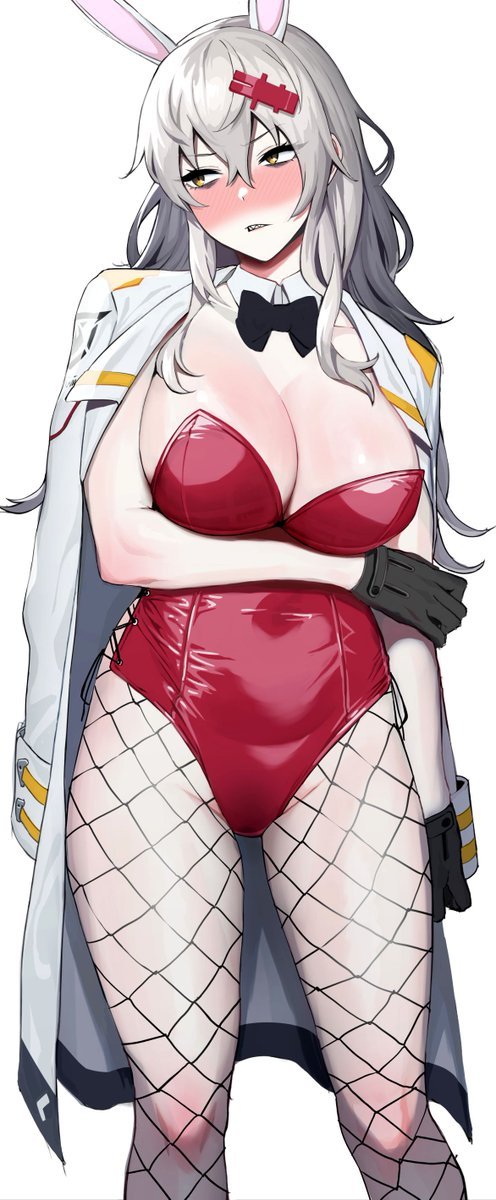 1girl, alternate_costume, amano_don, animal_ears, arm_under_breasts, black_bow, black_bowtie, black_gloves