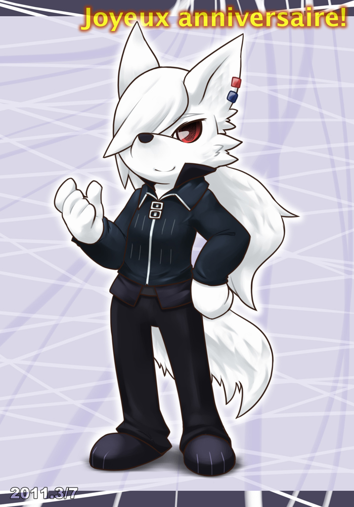 1girl, animal_ears, animal_nose, anniversary, black_pants, black_shirt, black_shoes, character_request