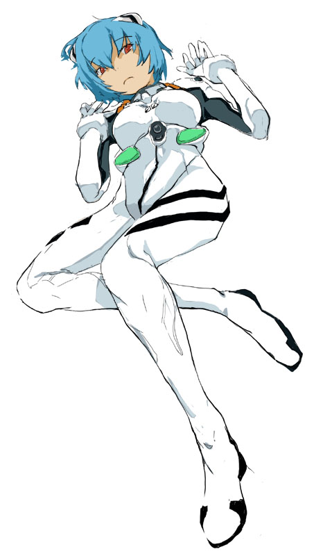 ayanami_rei, blue_hair, keisan, lying, mecha_pilot_suit, neon_genesis_evangelion, plugsuit_(evangelion), red_eyes