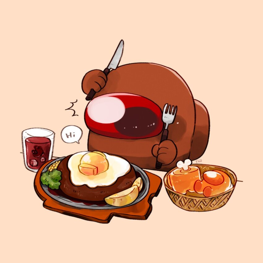 4others, ^^^, among_us, artist_name, basket, bone, broccoli, brown_(among_us)