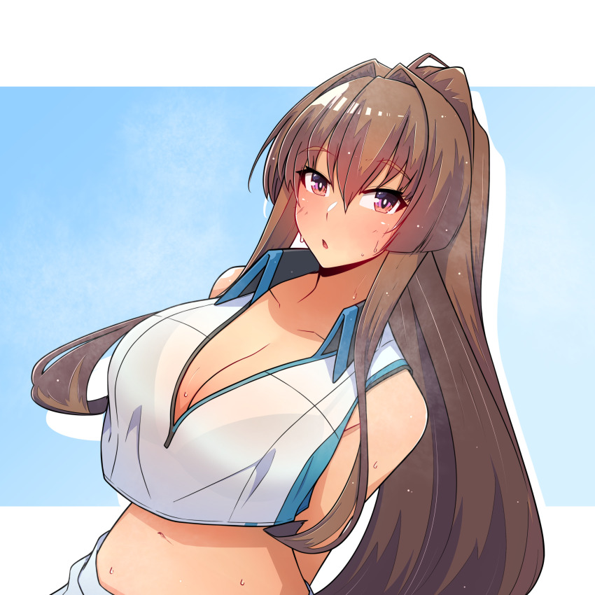1girl, absurdres, arms_behind_back, azur_lane, blush, breasts, bremerton_(azur_lane), bremerton_(azur_lane)_(cosplay)