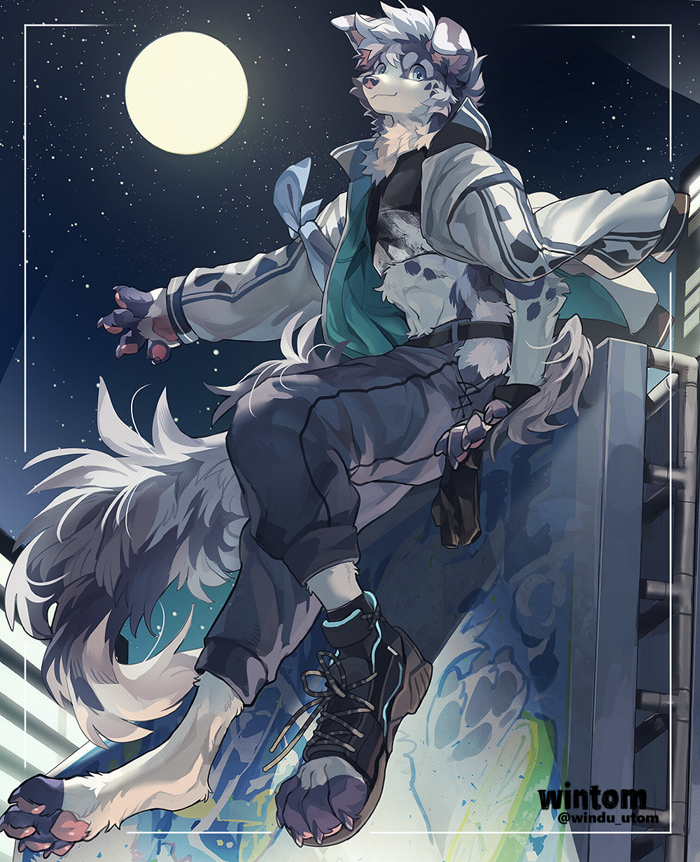 1boy, :3, animal_ears, animal_feet, animal_hands, animal_nose, arm_out_of_sleeve, arm_up