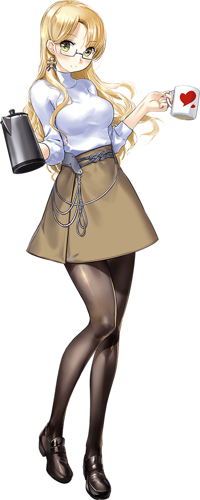 1girl, black_pantyhose, black_shoes, blonde_hair, blush, breasts, brown_skirt, closed_mouth