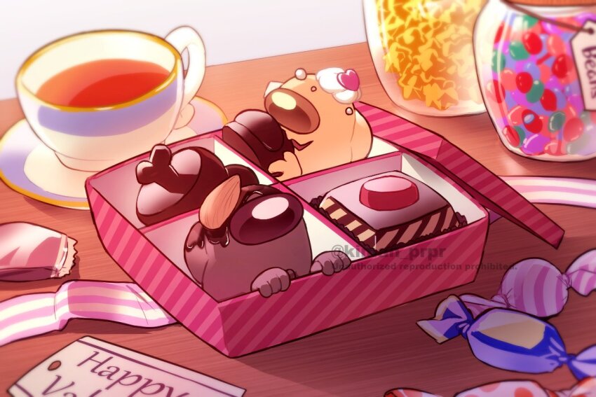 2others, almond, among_us, artist_name, banana_(among_us), box, box_of_chocolates, brown_(among_us)